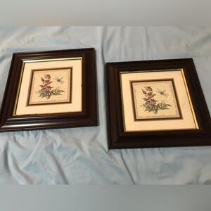 2 dragonfly prints wooden frames